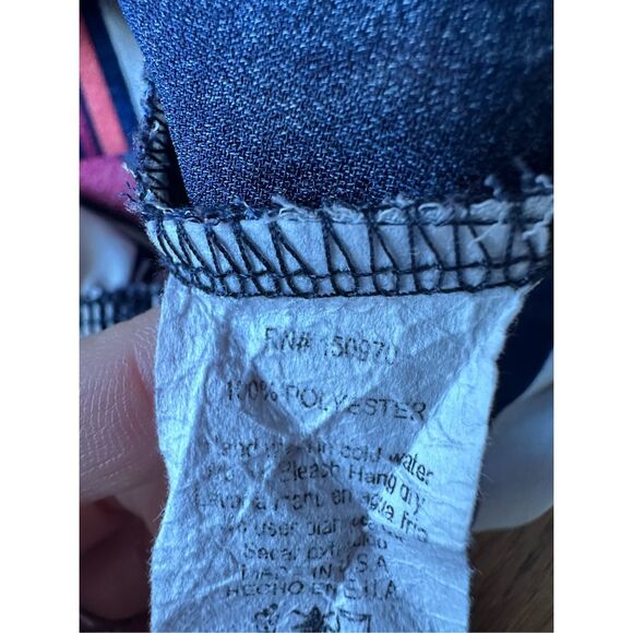 Lavender Field Top Blouse Small Red Women's Tassel Fringe Quarter Sleeve Stripes - Picture 6 of 6